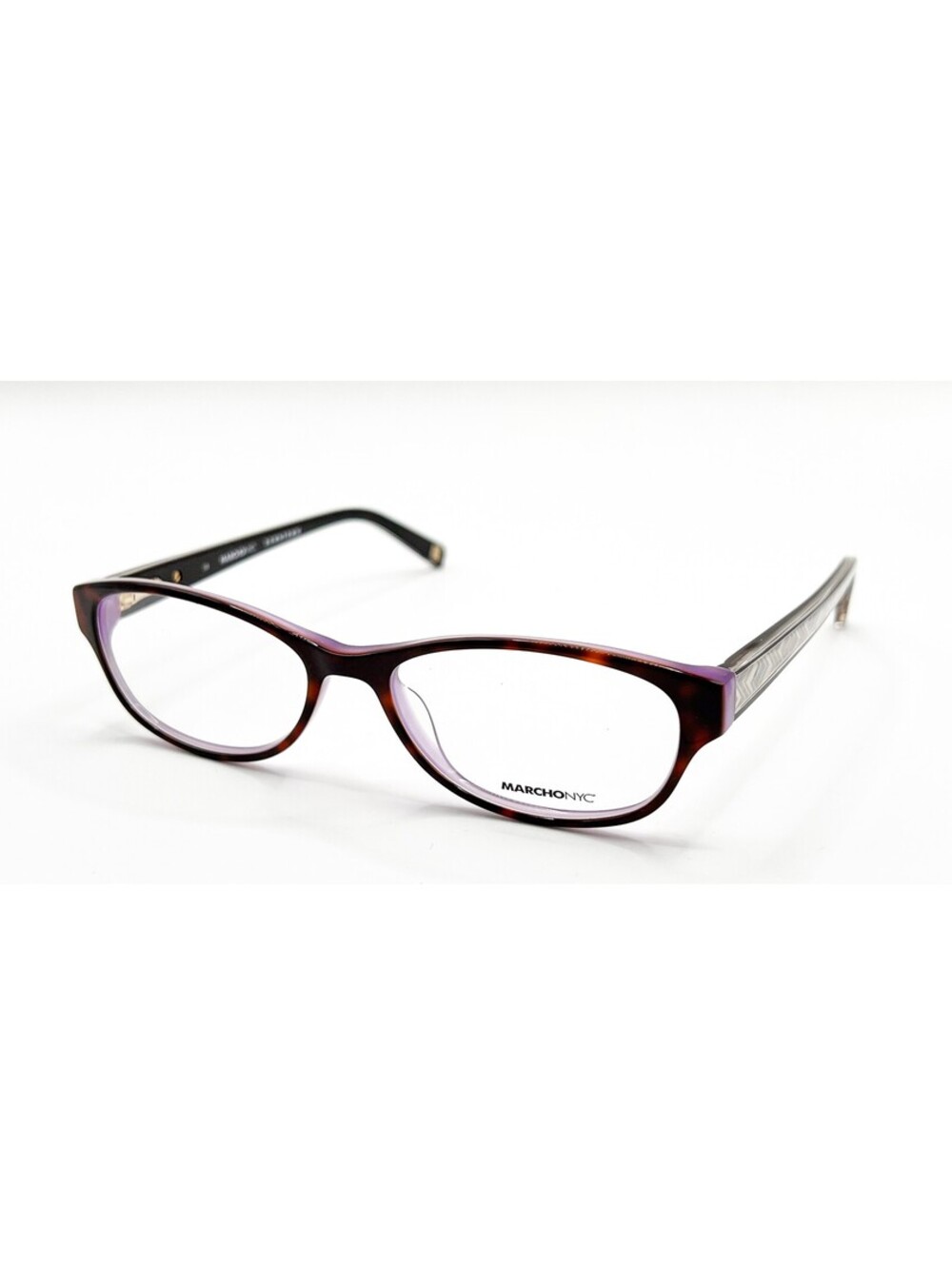 Marchon Nyc Tribeca 215 Brown Tortoise Purple Authentic Eyeglasses 50-16-135